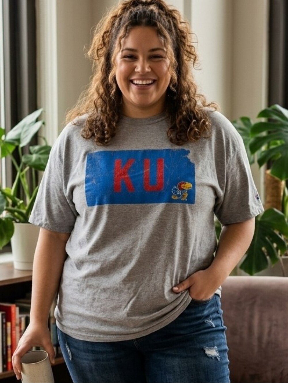 Kansas University "KU" Logo Short Sleeve Tee Size XXL